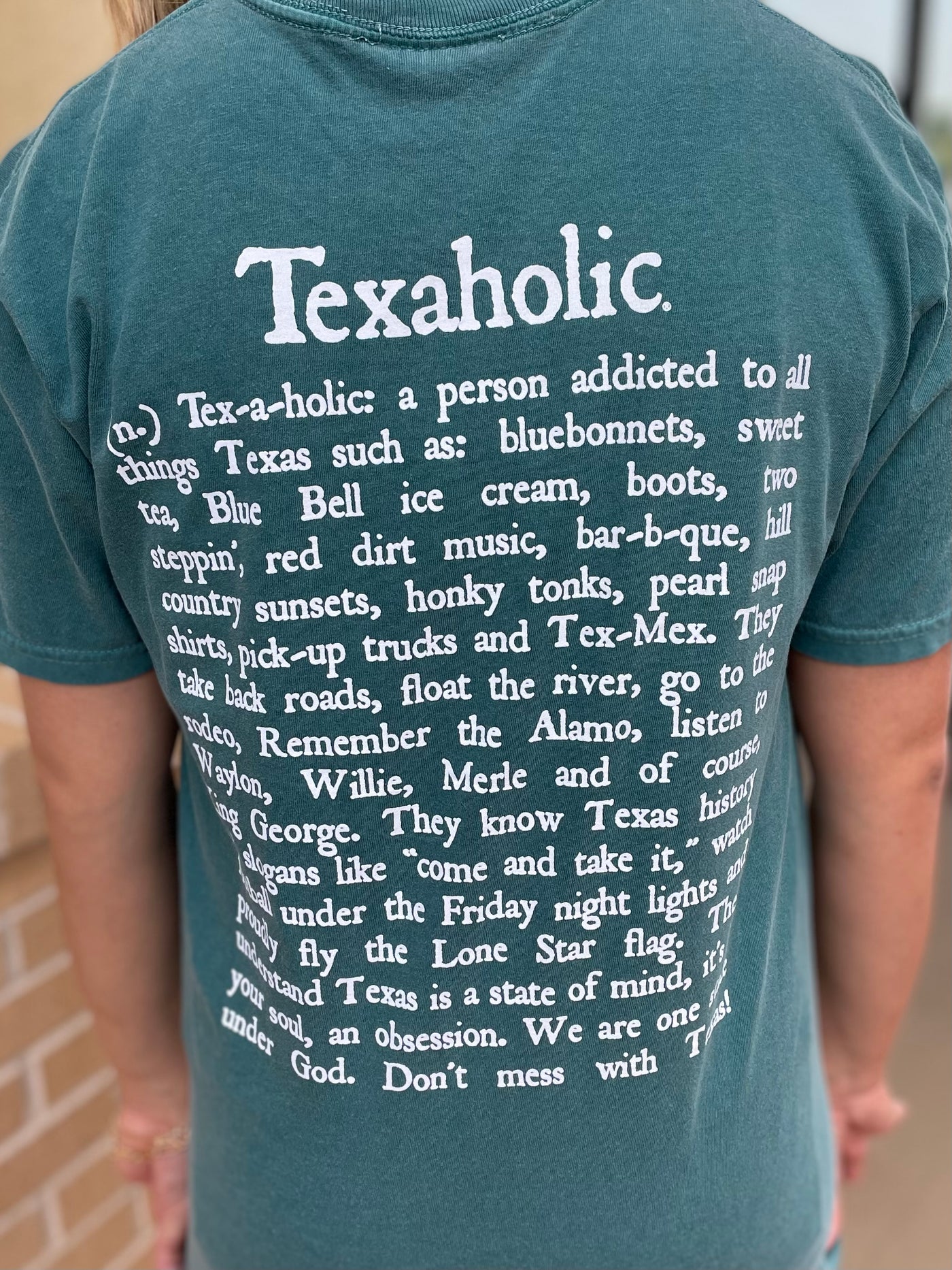 BACK VIEW OF BREE IN TEXAS TEE