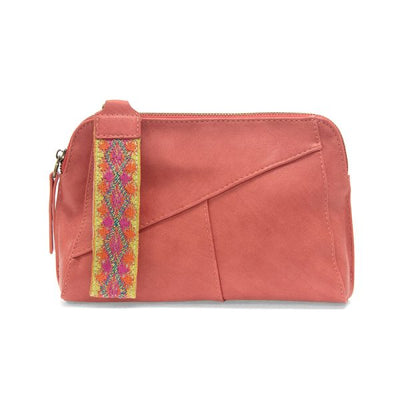 CORAL BAG WITH WOVEN WRISTLET STRAP