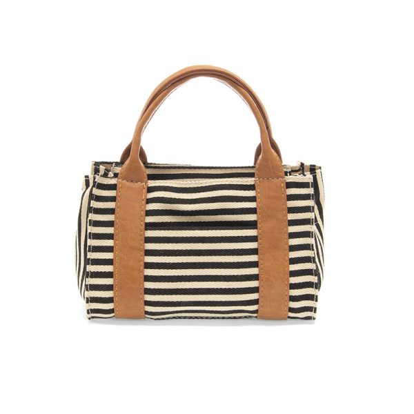 BLACK AND WHITE STRIPED BAG