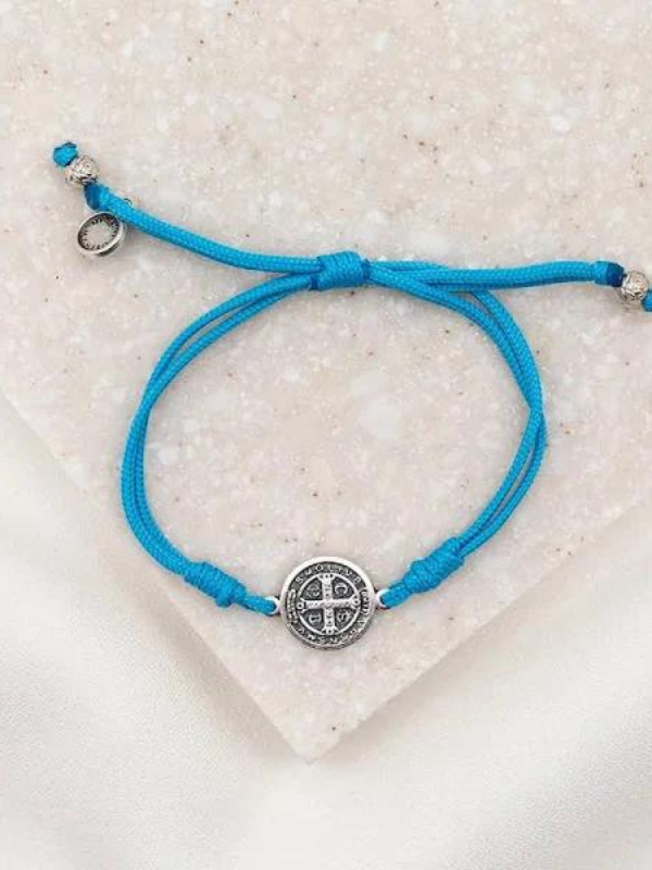 SERENITY BLESSING BRACELET TURQUOISE SILVER FRONT VIEW