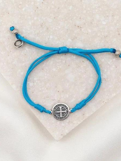 SERENITY BLESSING BRACELET TURQUOISE SILVER FRONT VIEW