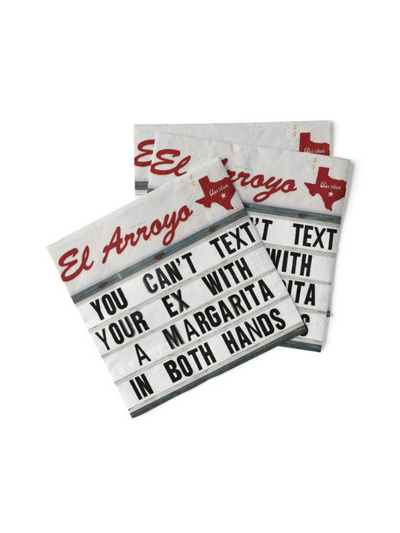 CAN'T TEXT YOUR EX COCKTAIL NAPKINS FRONT VIEW