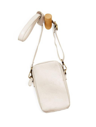 PHOENIX CROSSBODY PHONE BAG WHITE HOLOGRAPHIC FRONT VIEW