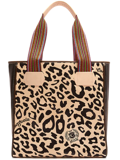 brown leopard bag front