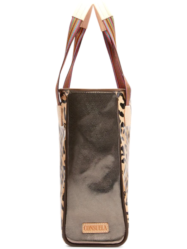 brown leopard bag metallic side