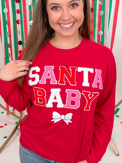 santa baby patch sweater