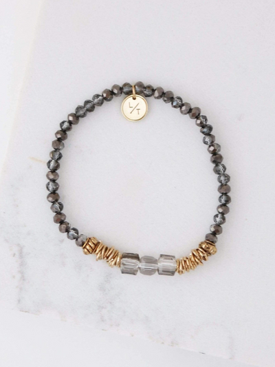 black crystal and gold bracelet