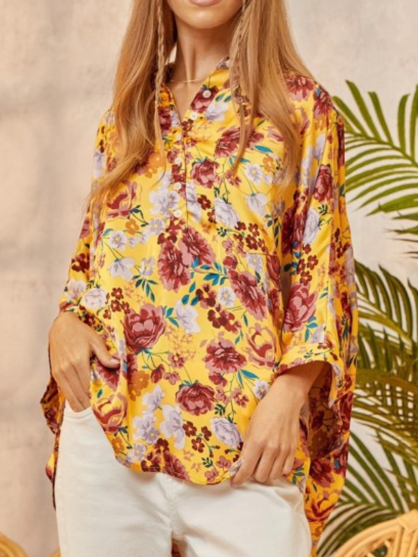MUSTARD FLORAL BLOUSE