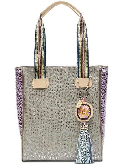 PEWTER AND PURPLE LEO TOTE