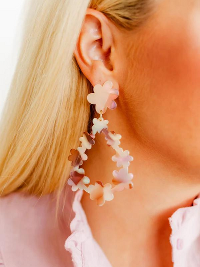 FLORAL LAVENDER AND HONEY EARRINGS