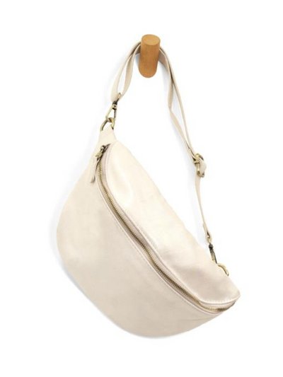 TWYLA SLING BELT BAG WHITE HOLOGRAPHIC FRONT VIEW