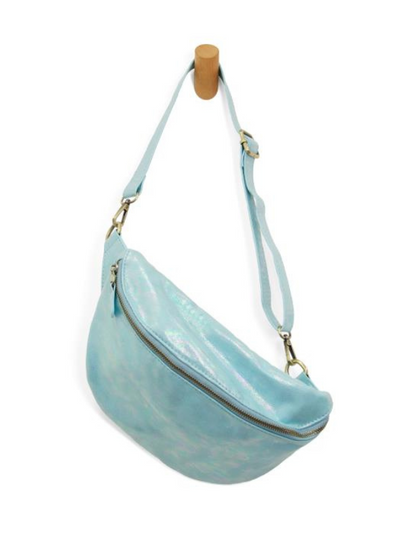 TWYLA SWING BELT BAG TURQOISE HOLOGRAPHIC FRONT VIEW