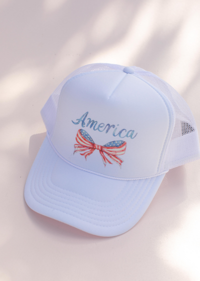 bow america trucker hat white front view