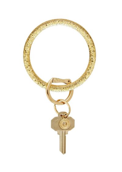 RESIN BIG O KEY RING CHAMPAGNE FRONT VIEW