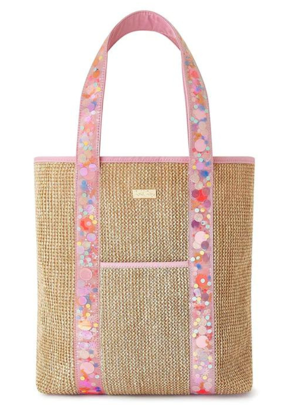 TOTE BAG BRING ON THE FUN WOVEN CONFETTI FRONT VIEW