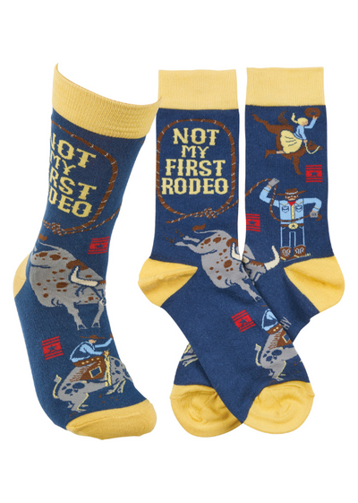 SOCKS NOT MY FIRST RODEO FRONT AND BACK VIEW 
