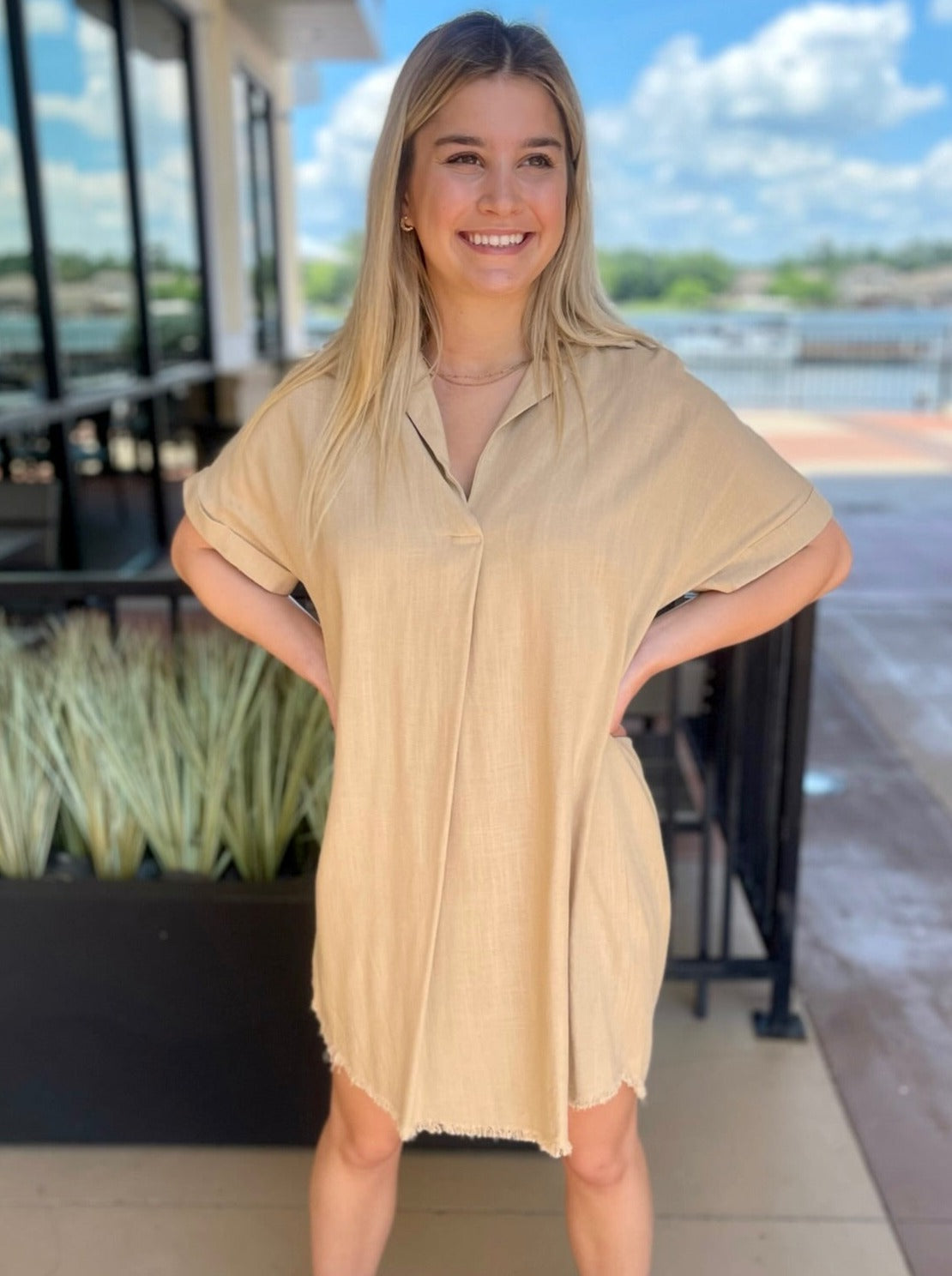 FRONT VIEW OF JENNA IN DRESS