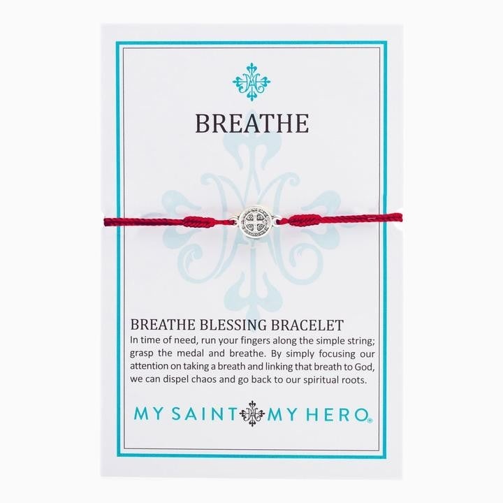 BREATHE BLESSING BRACELET - SILVER/MERLOT