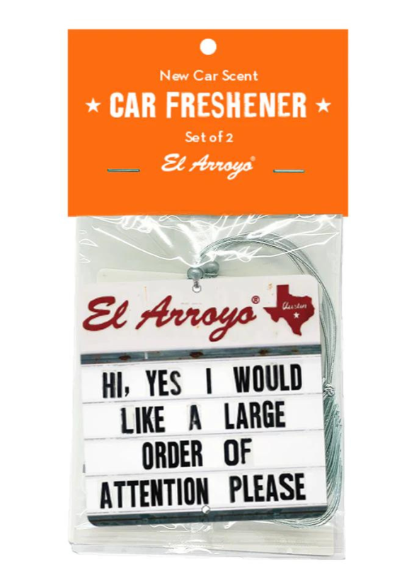 CAR AIR FRESHENER (2 PACK) - ATTENTION PLEASE