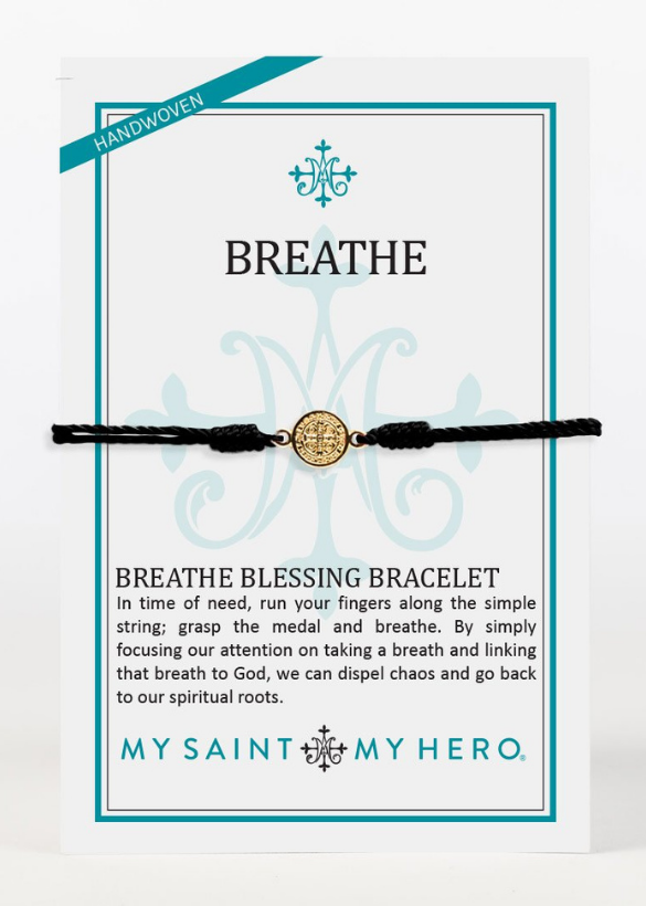 BREATHE BLESSING BRACELET - BLACK/GOLD