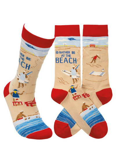 I'D RATHER BE AT THE BEACH SOCKS FRONT VIEW 