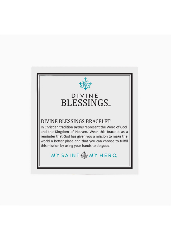 DIVINE BLESSINGS CRYSTAL PEARL BRACELET - BLACK/SILVER