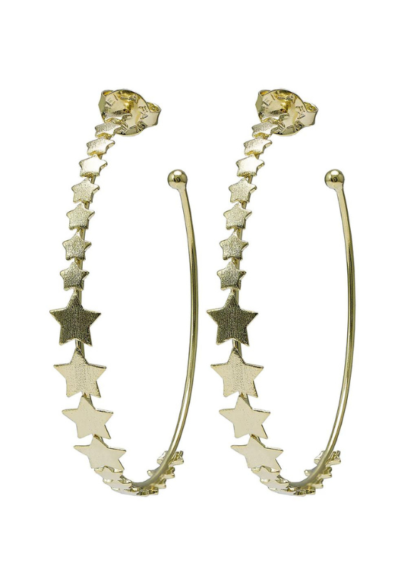 ALTAIR STAR HOOPS - 18K GOLD PLATED