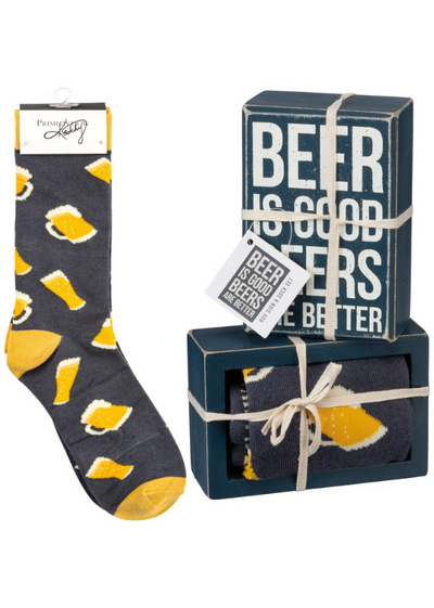BOX SIGN AND SOCK SET - BEERS ARE BETTER