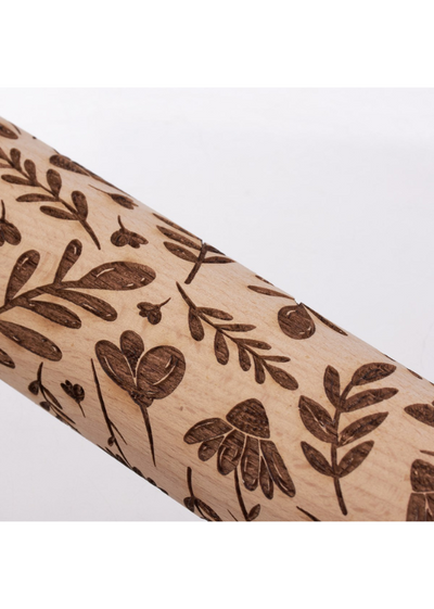 EMBOSSING ROLLING PIN - LARGE - FLORAL