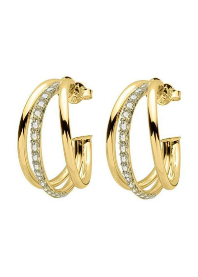 CLAIRE HOOPS WITH CZS - 18K GOLD PLATED