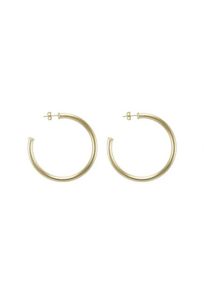 PETITE EVERYBODY'S FAVORITE HOOPS - BRUSHED 18K GOLD PLATED