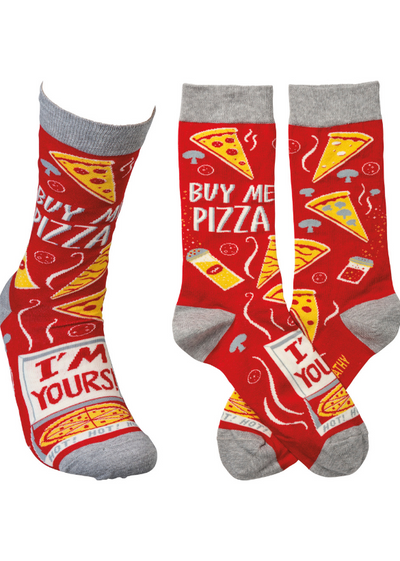 SOCKS - BUY ME PIZZA I'M YOURS