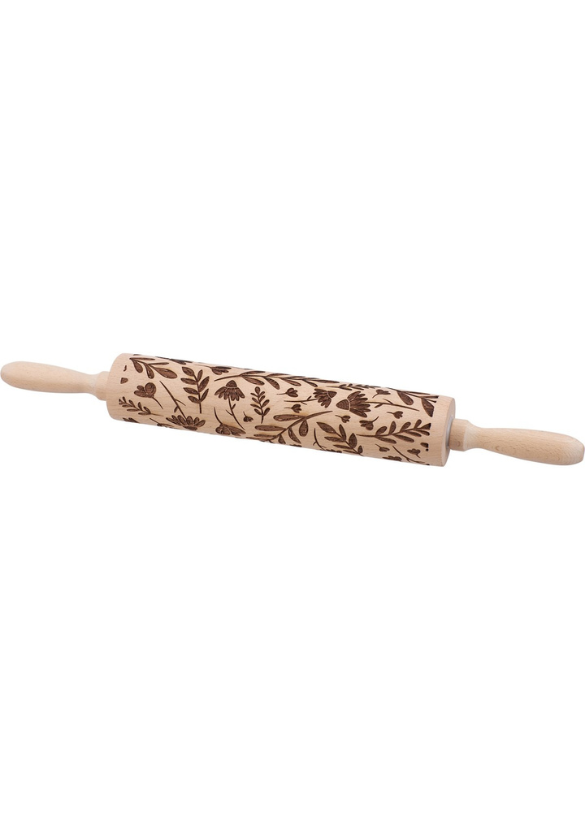 EMBOSSING ROLLING PIN - LARGE - FLORAL