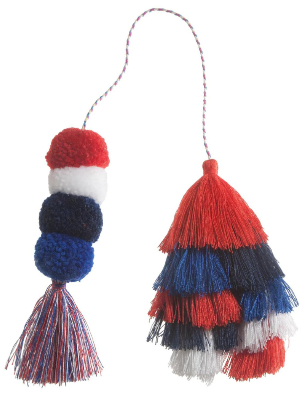 RED WHITE AND BLUE PURSE BAUBLE