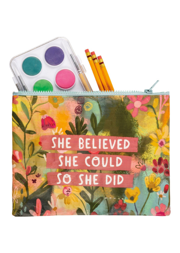 ZIPPER POUCH - SHE BELIEVED SHE COULD SO