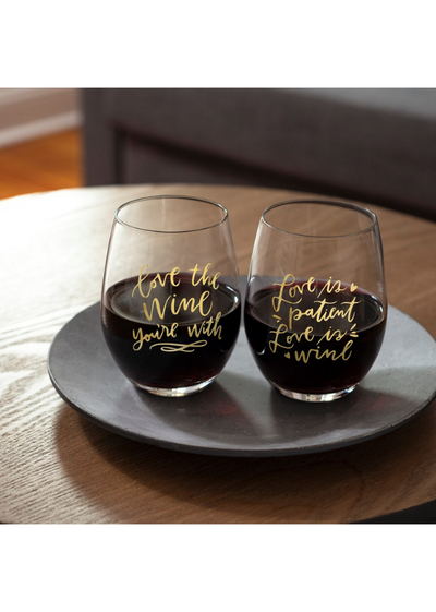 WINE GLASS - LOVE IS PATIENT LOVE IS WINE