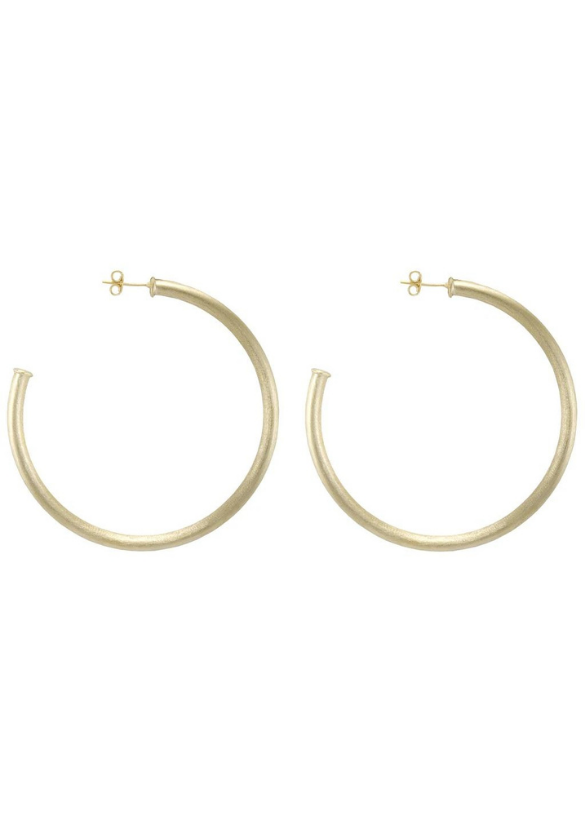 EVERYBODY'S FAVORITE HOOPS - BRUSHED  18K GOLD PLATED