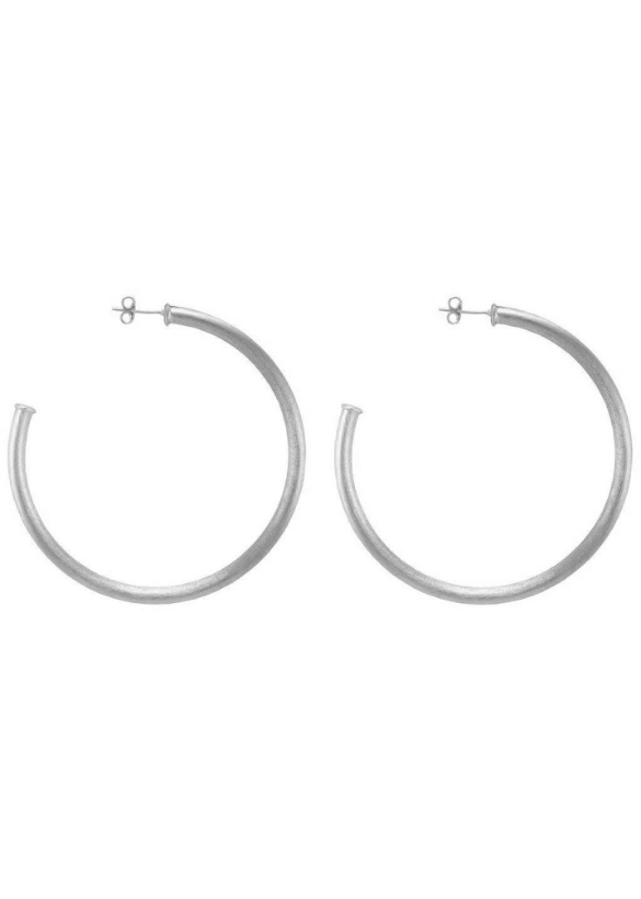 SMALLER EVERYBODY'S FAVORITE HOOPS - BRUSHED SILVER