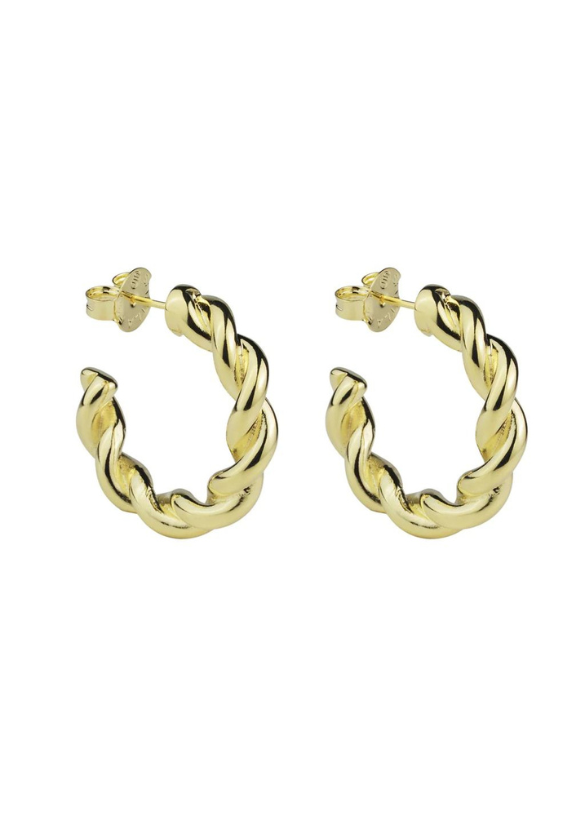 SMALL TWISTED HOOPS - 18K GOLD PLATED