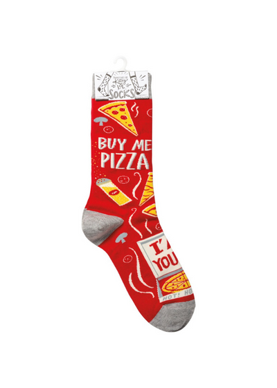 SOCKS - BUY ME PIZZA I'M YOURS