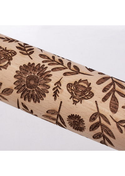 EMBOSSING ROLLING PIN - SMALL - LARGE FLORALS