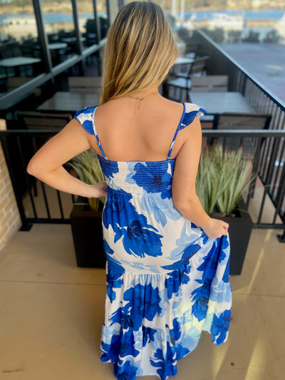 BRY IN BLUE FLORALL DRESS BACK