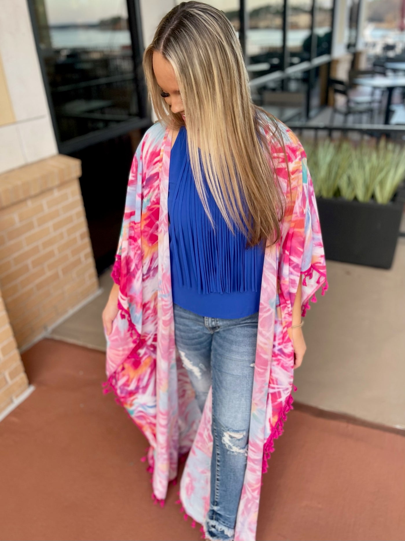 ALL AT ONCE TIE-DYED KIMONO - MULTI