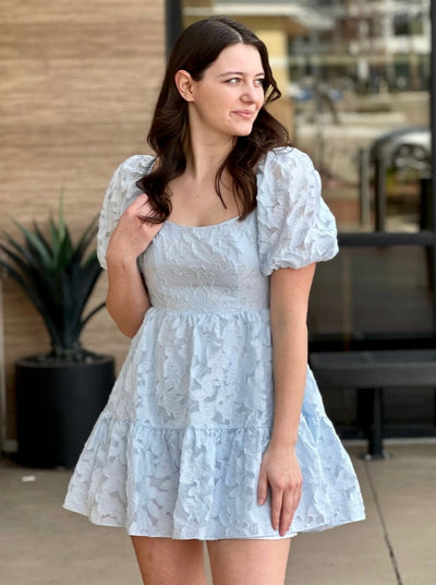 MEGAN IN BLUE LACEY DRESS