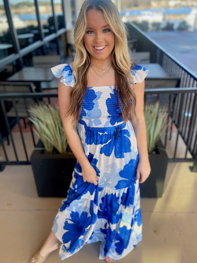 BRY IN BLUE FLORALL DRESS