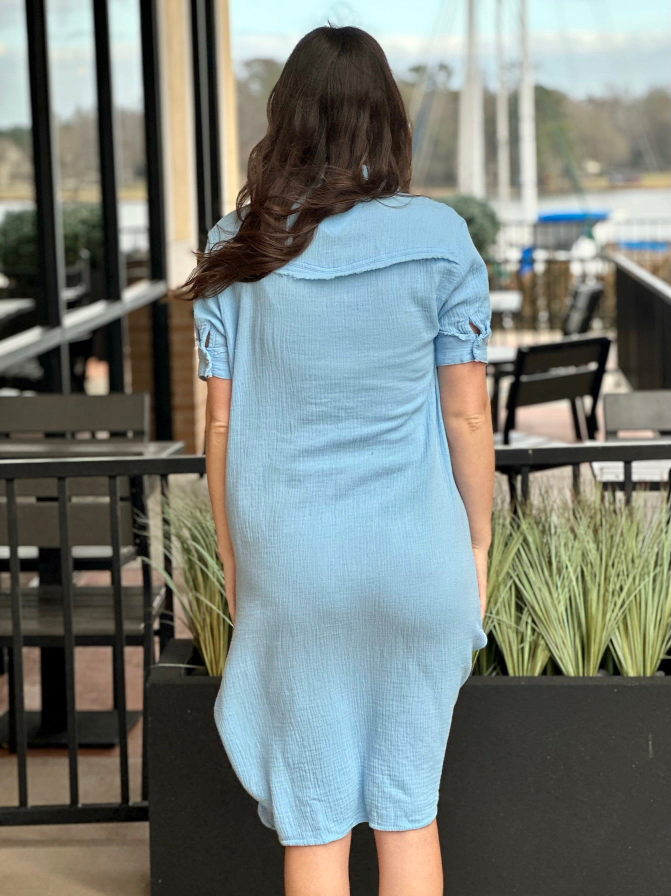 GENUINE SOUL COLLERED DRESS - LIGHT BLUE